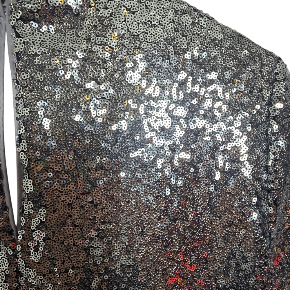 Kate Spade New York Sequin Fringe Shift Dress L Silver Metallic Ombre NWT Style - Picture 11 of 11